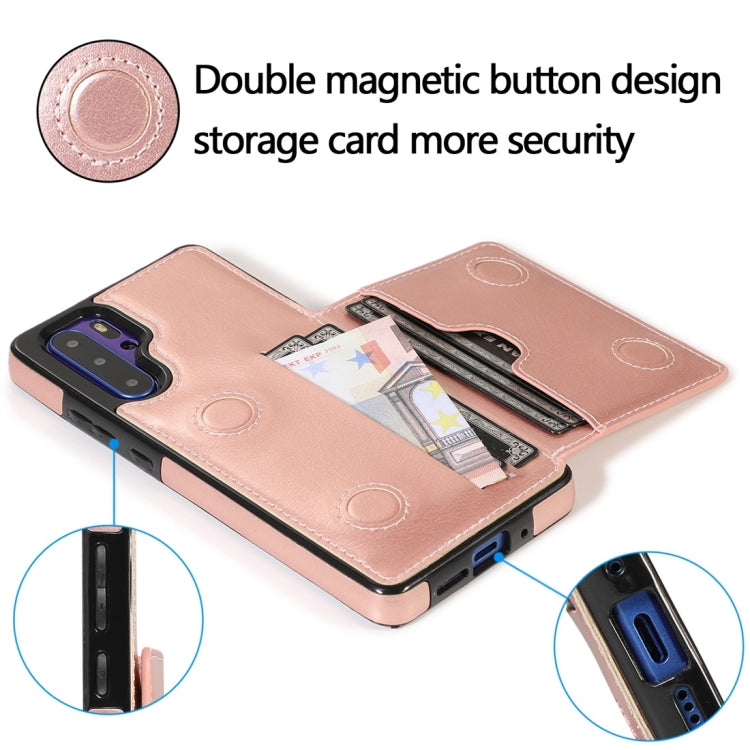 For Huawei P30 Pro Shockproof PU + TPU Protective Case with Card Slots & Holder