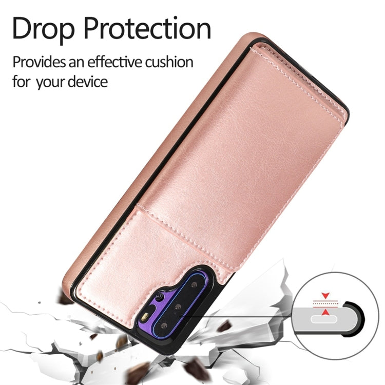 For Huawei P30 Pro Shockproof PU + TPU Protective Case with Card Slots & Holder