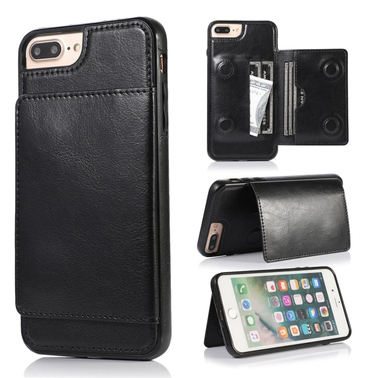 For iPhone 7 Plus / 8 Plus Shockproof PU + TPU Protective Case with Card Slots & Holder