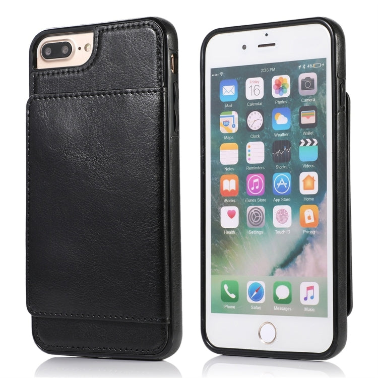 For iPhone 7 Plus / 8 Plus Shockproof PU + TPU Protective Case with Card Slots & Holder