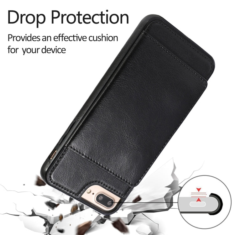 For iPhone 7 Plus / 8 Plus Shockproof PU + TPU Protective Case with Card Slots & Holder