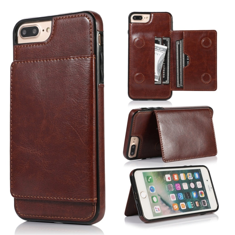 For iPhone 7 Plus / 8 Plus Shockproof PU + TPU Protective Case with Card Slots & Holder