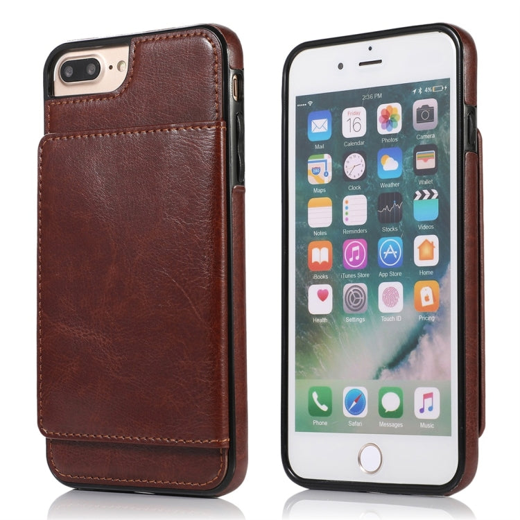 For iPhone 7 Plus / 8 Plus Shockproof PU + TPU Protective Case with Card Slots & Holder