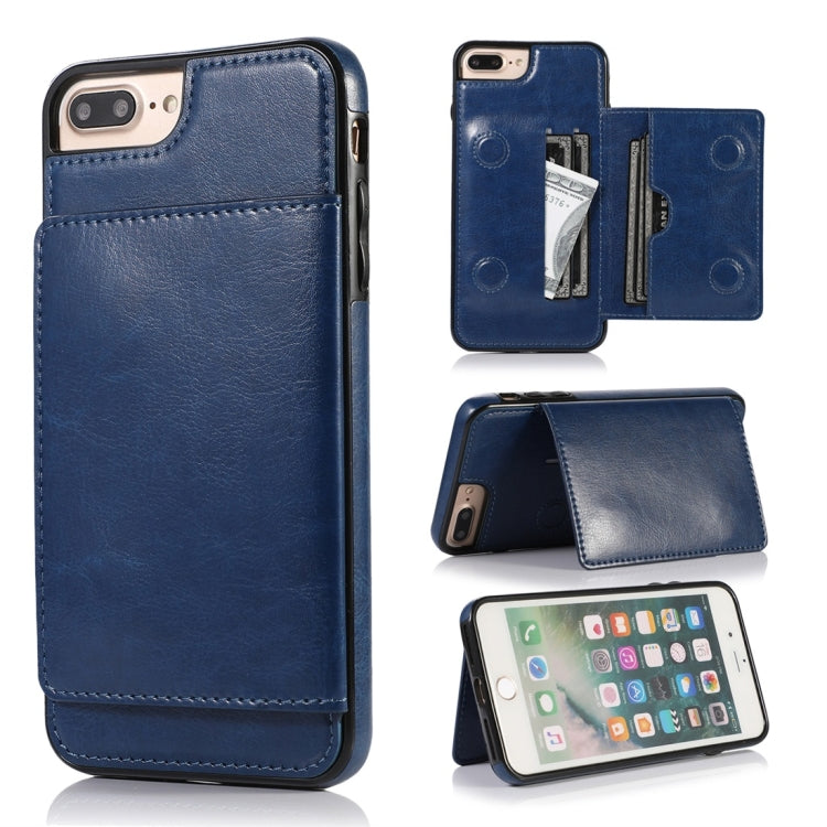 For iPhone 7 Plus / 8 Plus Shockproof PU + TPU Protective Case with Card Slots & Holder