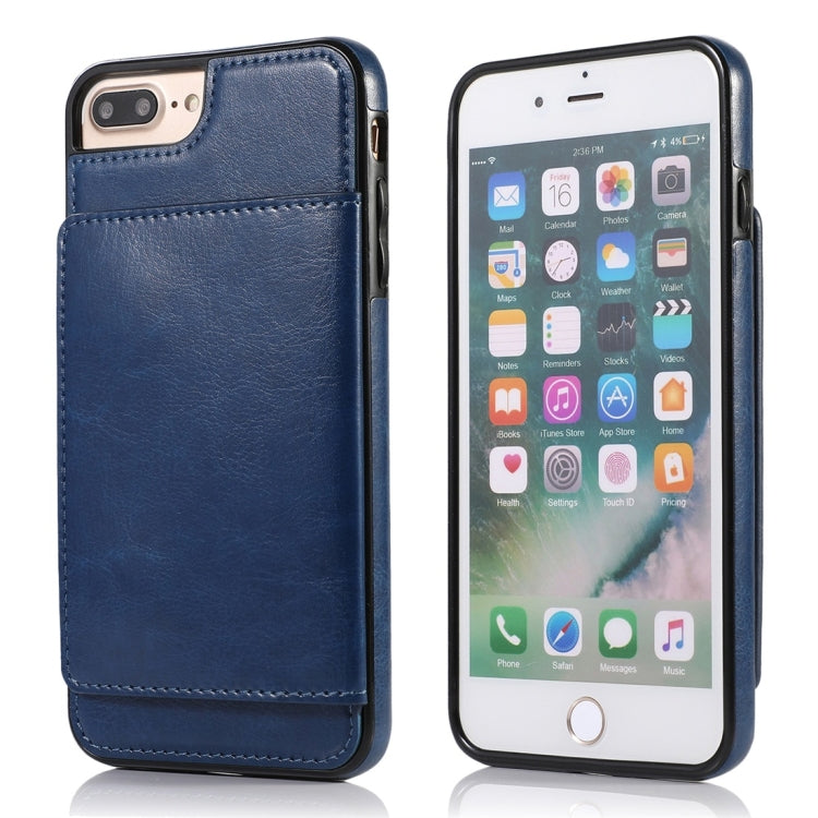 For iPhone 7 Plus / 8 Plus Shockproof PU + TPU Protective Case with Card Slots & Holder