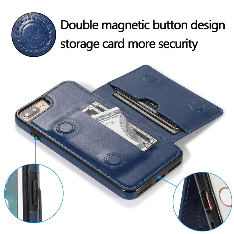 For iPhone 7 Plus / 8 Plus Shockproof PU + TPU Protective Case with Card Slots & Holder