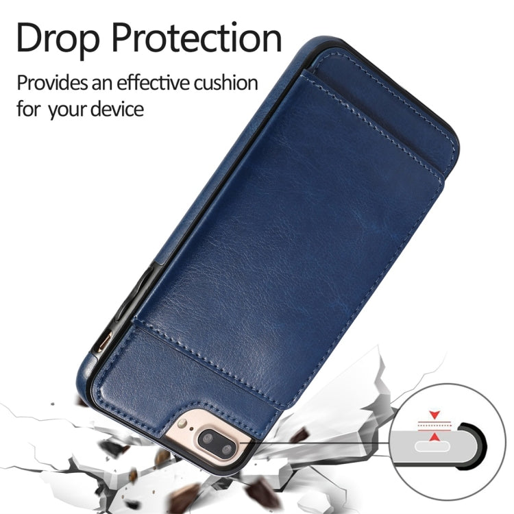For iPhone 7 Plus / 8 Plus Shockproof PU + TPU Protective Case with Card Slots & Holder