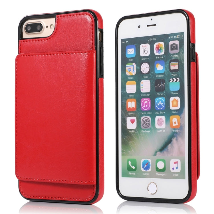 For iPhone 7 Plus / 8 Plus Shockproof PU + TPU Protective Case with Card Slots & Holder