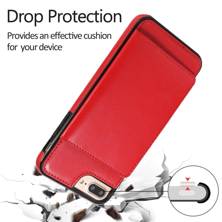 For iPhone 7 Plus / 8 Plus Shockproof PU + TPU Protective Case with Card Slots & Holder