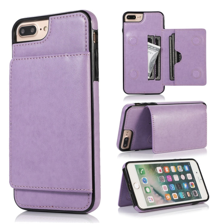 For iPhone 7 Plus / 8 Plus Shockproof PU + TPU Protective Case with Card Slots & Holder