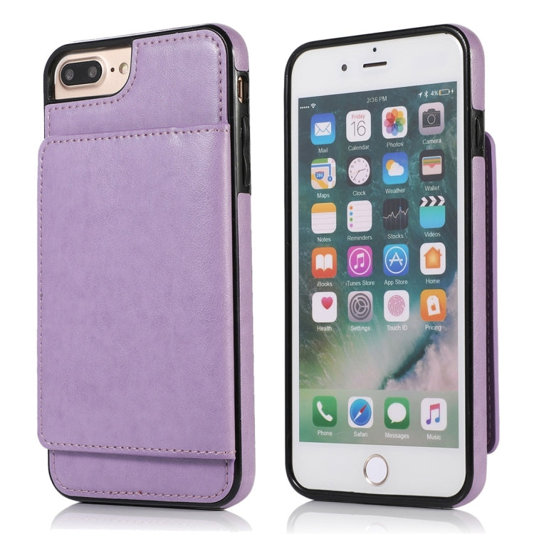 For iPhone 7 Plus / 8 Plus Shockproof PU + TPU Protective Case with Card Slots & Holder