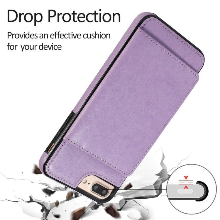 For iPhone 7 Plus / 8 Plus Shockproof PU + TPU Protective Case with Card Slots & Holder