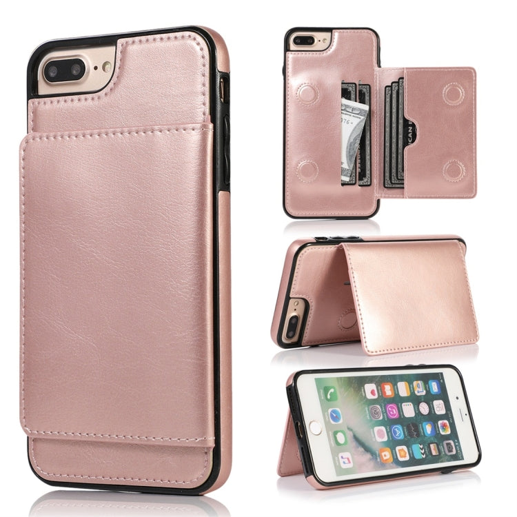 For iPhone 7 Plus / 8 Plus Shockproof PU + TPU Protective Case with Card Slots & Holder