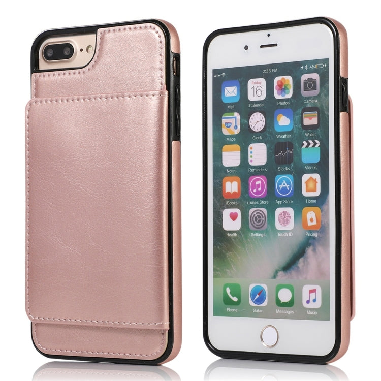 For iPhone 7 Plus / 8 Plus Shockproof PU + TPU Protective Case with Card Slots & Holder