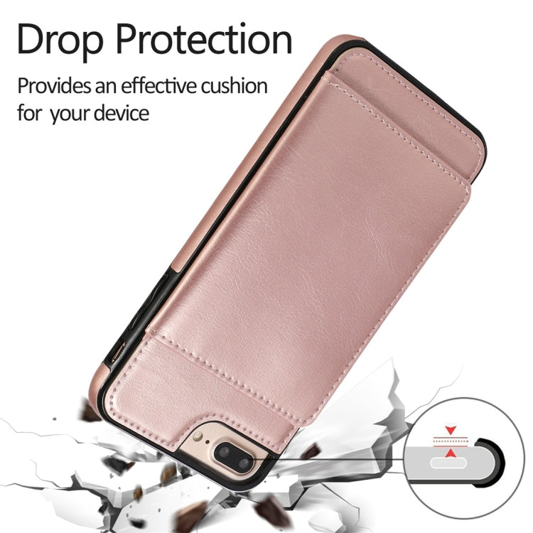 For iPhone 7 Plus / 8 Plus Shockproof PU + TPU Protective Case with Card Slots & Holder
