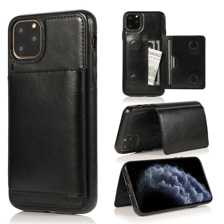For iPhone 11 Pro Shockproof PU + TPU Protective Case with Card Slots & Holder