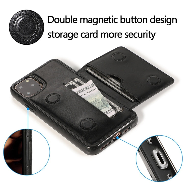 For iPhone 11 Pro Shockproof PU + TPU Protective Case with Card Slots & Holder