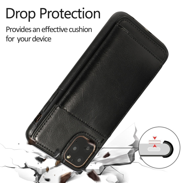 For iPhone 11 Pro Shockproof PU + TPU Protective Case with Card Slots & Holder