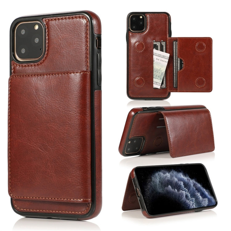For iPhone 11 Pro Shockproof PU + TPU Protective Case with Card Slots & Holder