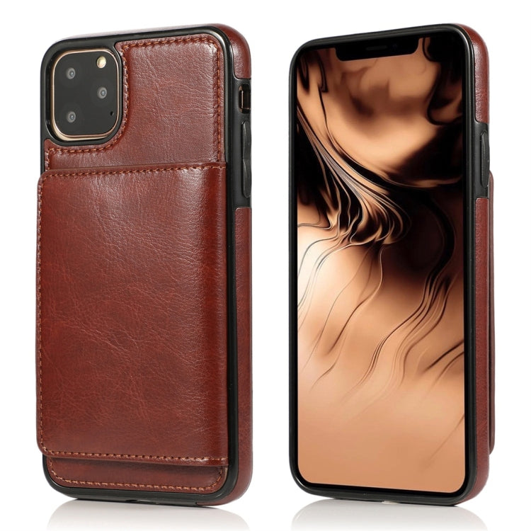 For iPhone 11 Pro Shockproof PU + TPU Protective Case with Card Slots & Holder