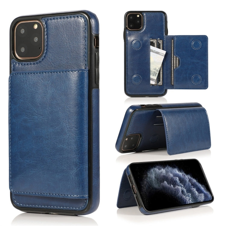 For iPhone 11 Pro Shockproof PU + TPU Protective Case with Card Slots & Holder