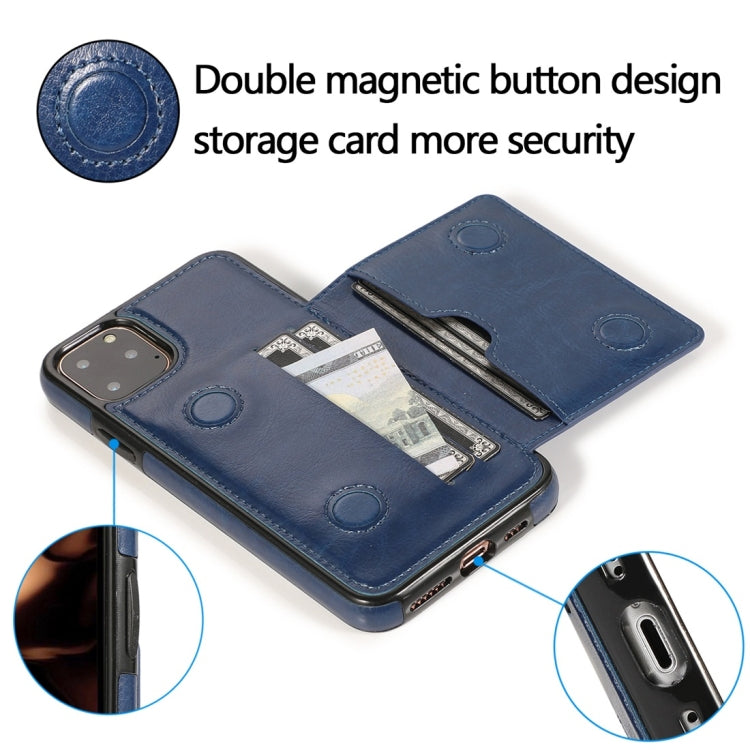 For iPhone 11 Pro Shockproof PU + TPU Protective Case with Card Slots & Holder