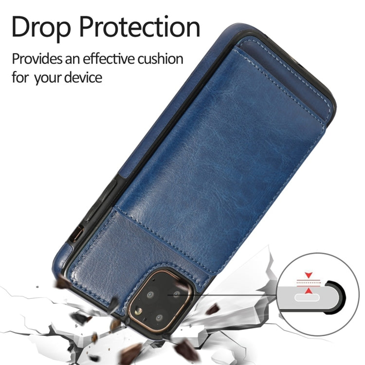 For iPhone 11 Pro Shockproof PU + TPU Protective Case with Card Slots & Holder
