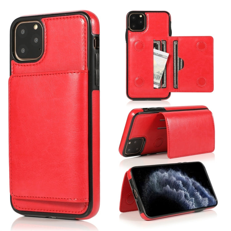 For iPhone 11 Pro Shockproof PU + TPU Protective Case with Card Slots & Holder