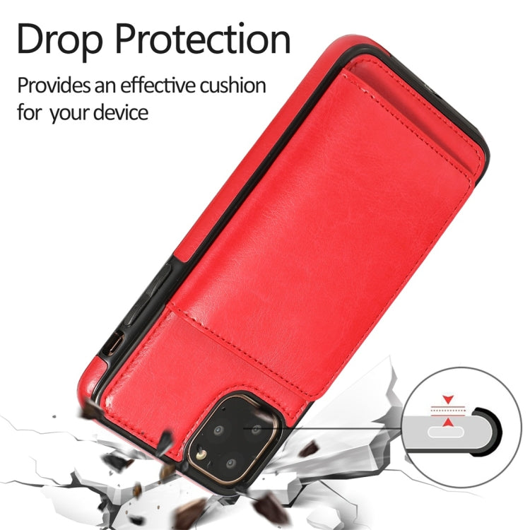 For iPhone 11 Pro Shockproof PU + TPU Protective Case with Card Slots & Holder