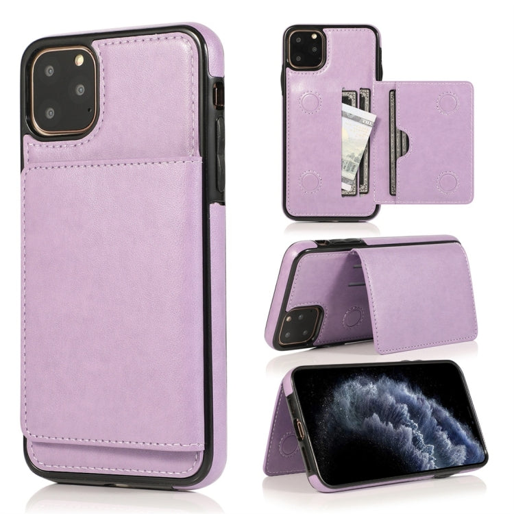For iPhone 11 Pro Shockproof PU + TPU Protective Case with Card Slots & Holder