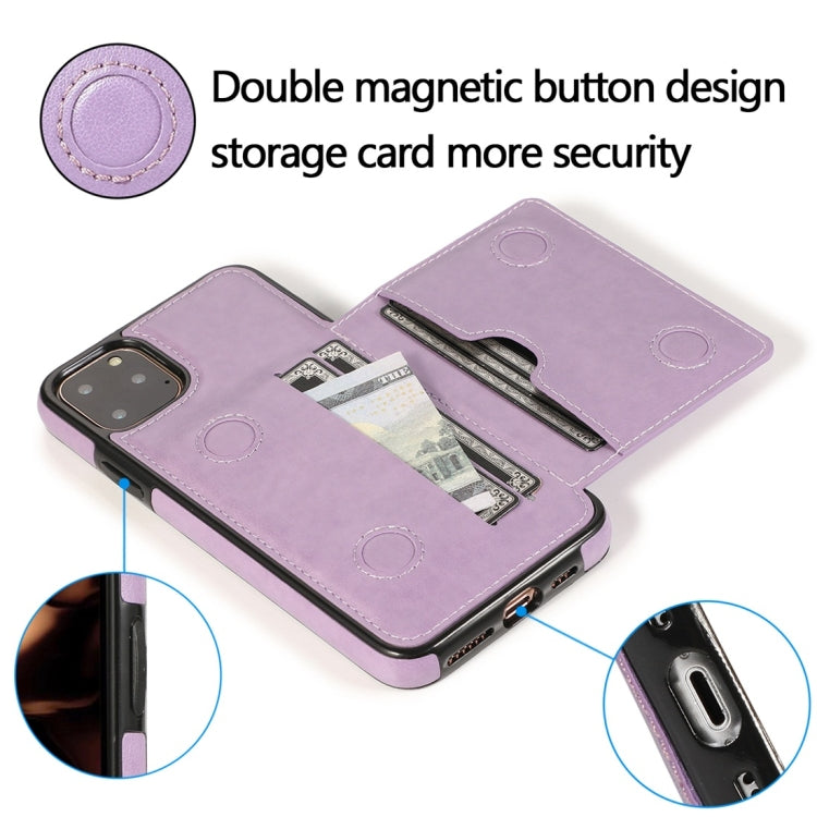 For iPhone 11 Pro Shockproof PU + TPU Protective Case with Card Slots & Holder