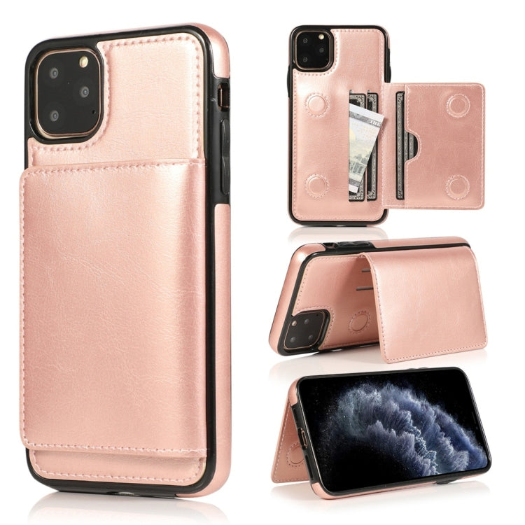 For iPhone 11 Pro Shockproof PU + TPU Protective Case with Card Slots & Holder