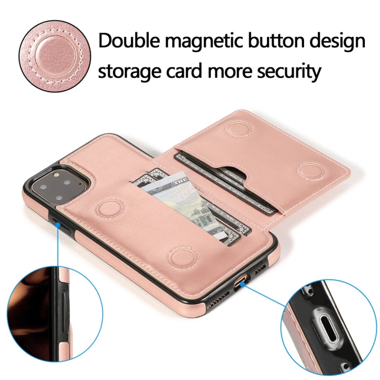 For iPhone 11 Pro Shockproof PU + TPU Protective Case with Card Slots & Holder