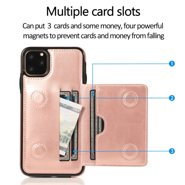 For iPhone 11 Pro Shockproof PU + TPU Protective Case with Card Slots & Holder