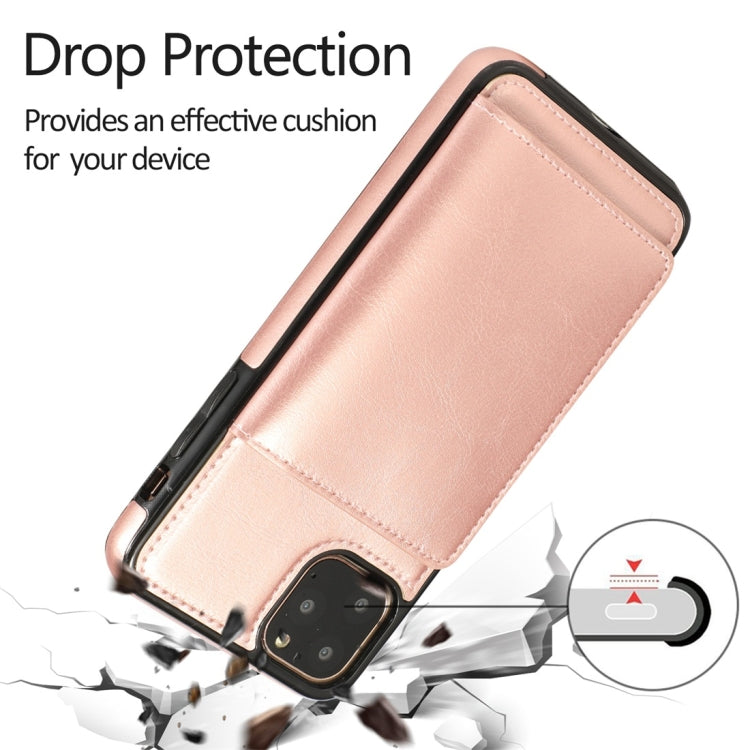 For iPhone 11 Pro Shockproof PU + TPU Protective Case with Card Slots & Holder