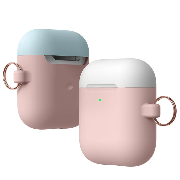 Anti-fall Silicone Charging Box Protective Case with Carabiner and Replaceable cap for AirPods 2