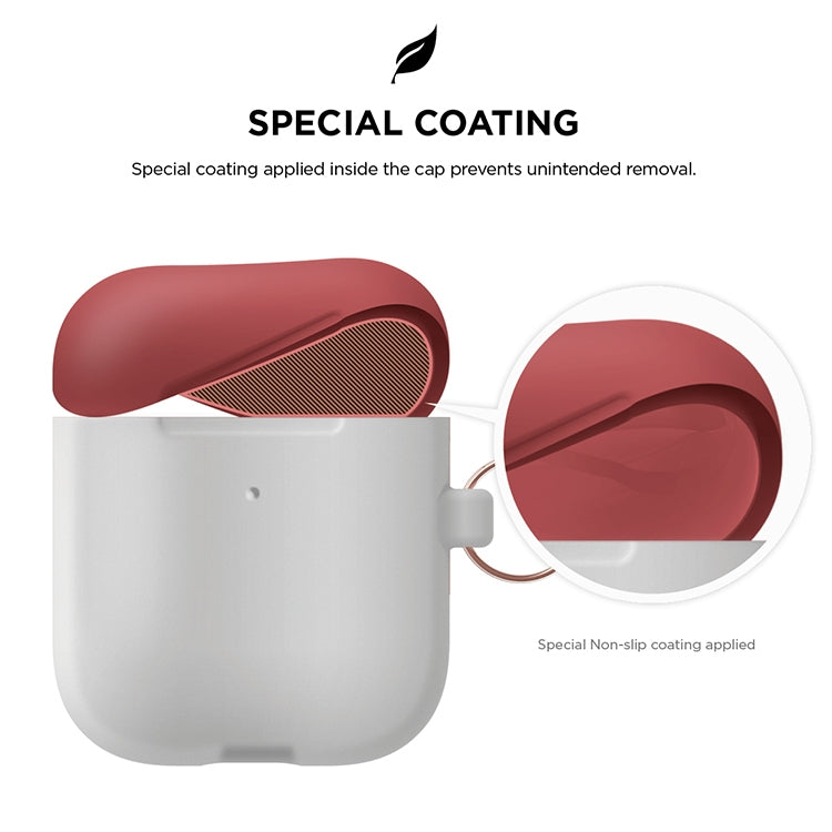Anti-fall Silicone Charging Box Protective Case with Carabiner and Replaceable cap for AirPods 2