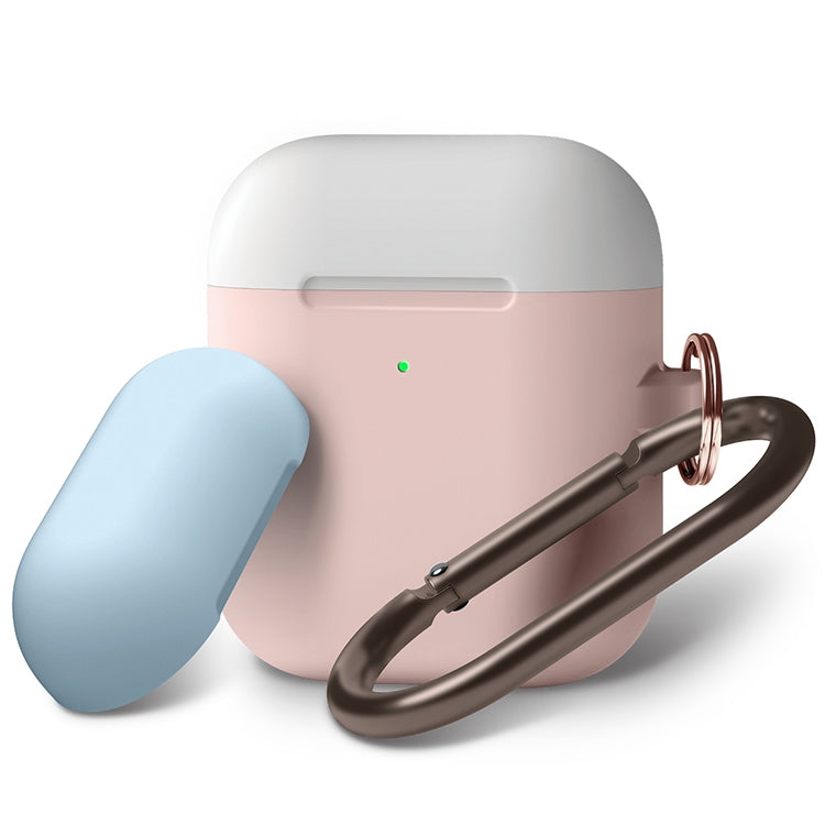 Anti-fall Silicone Charging Box Protective Case with Carabiner and Replaceable cap for AirPods 2