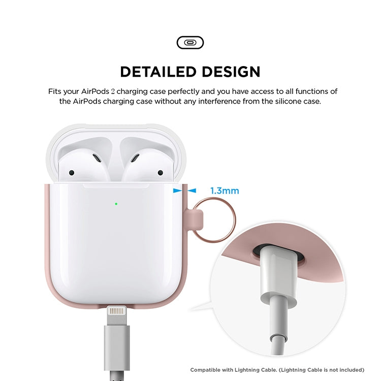 Anti-fall Silicone Charging Box Protective Case with Carabiner and Replaceable cap for AirPods 2