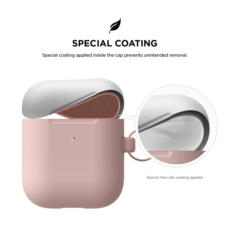 Anti-fall Silicone Charging Box Protective Case with Carabiner and Replaceable cap for AirPods 2