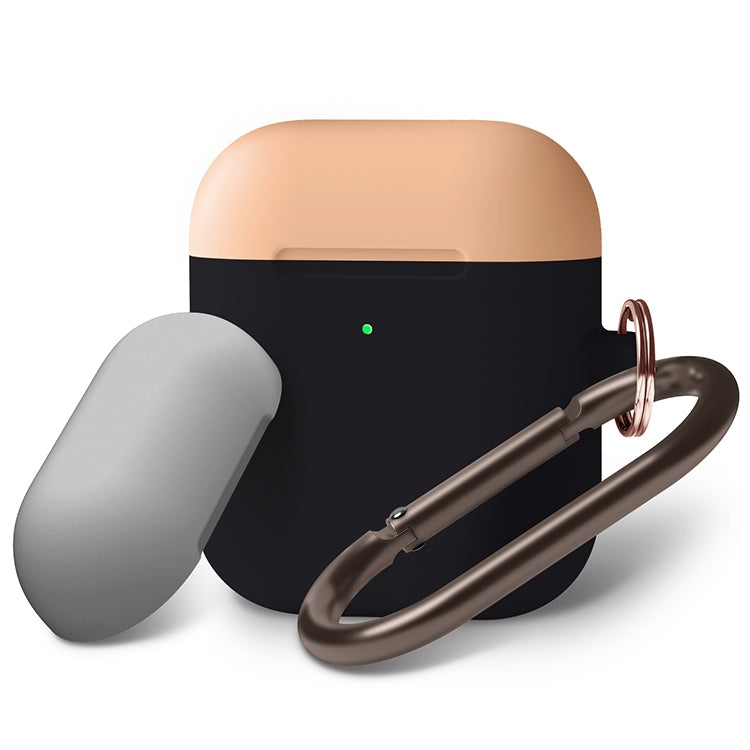 Anti-fall Silicone Charging Box Protective Case with Carabiner and Replaceable cap for AirPods 2