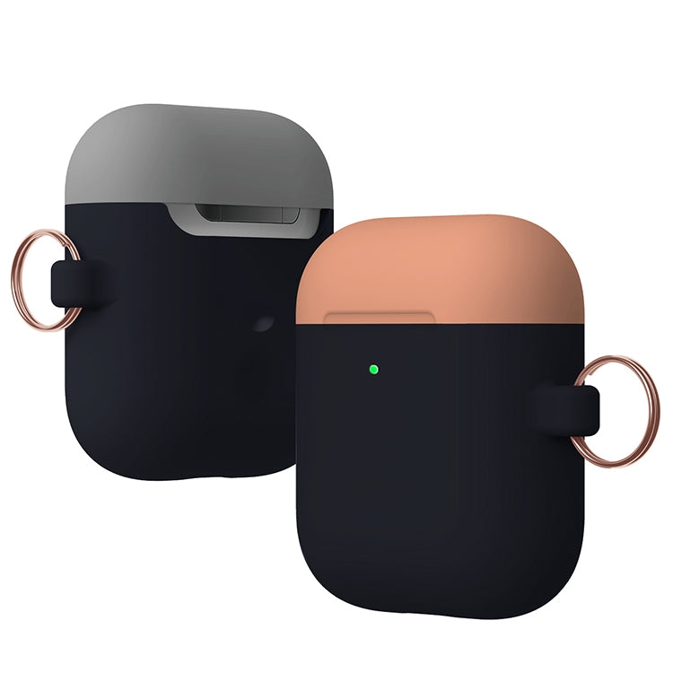 Anti-fall Silicone Charging Box Protective Case with Carabiner and Replaceable cap for AirPods 2