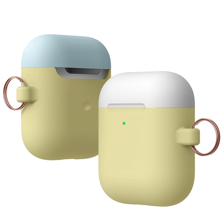 Anti-fall Silicone Charging Box Protective Case with Carabiner and Replaceable cap for AirPods 2