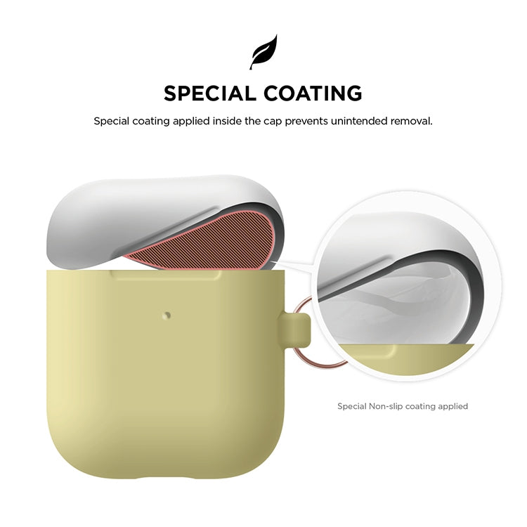 Anti-fall Silicone Charging Box Protective Case with Carabiner and Replaceable cap for AirPods 2