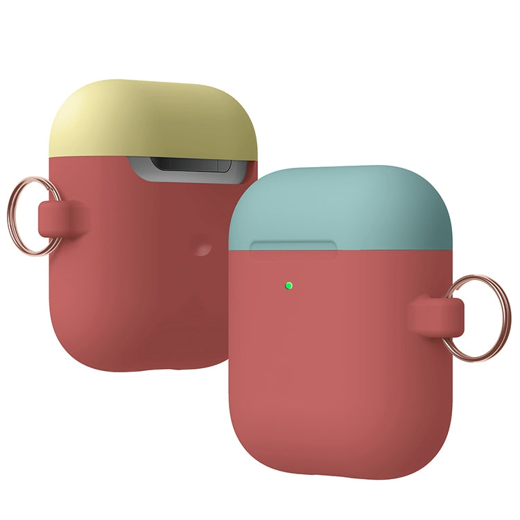 Anti-fall Silicone Charging Box Protective Case with Carabiner and Replaceable cap for AirPods 2
