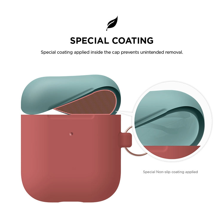 Anti-fall Silicone Charging Box Protective Case with Carabiner and Replaceable cap for AirPods 2