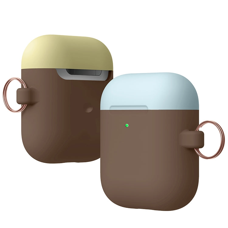 Anti-fall Silicone Charging Box Protective Case with Carabiner and Replaceable cap for AirPods 2