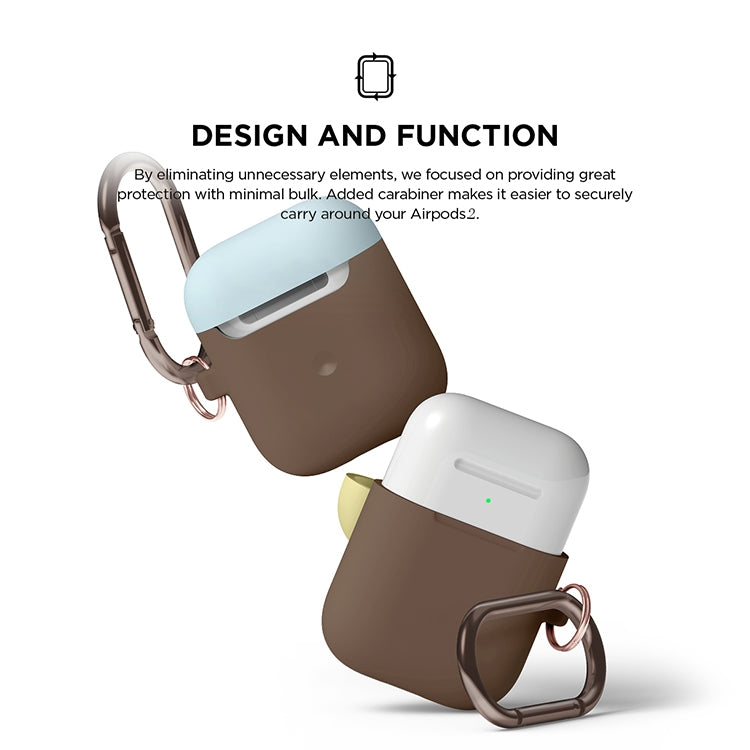 Anti-fall Silicone Charging Box Protective Case with Carabiner and Replaceable cap for AirPods 2
