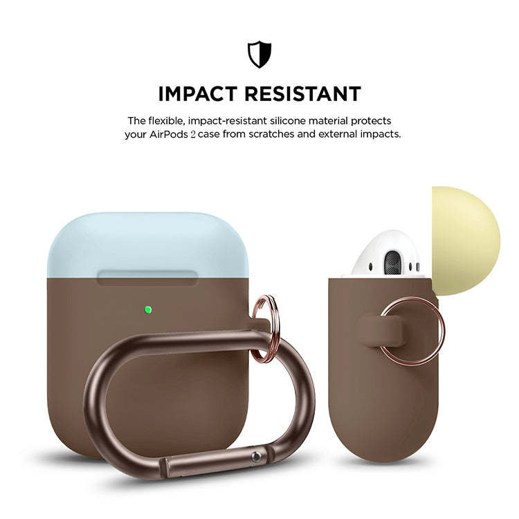Anti-fall Silicone Charging Box Protective Case with Carabiner and Replaceable cap for AirPods 2