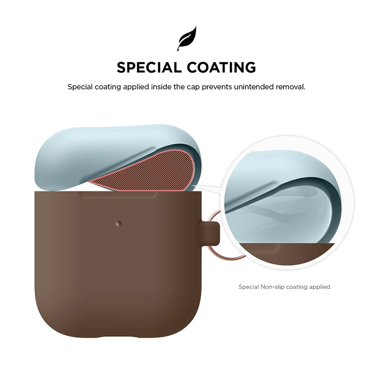 Anti-fall Silicone Charging Box Protective Case with Carabiner and Replaceable cap for AirPods 2